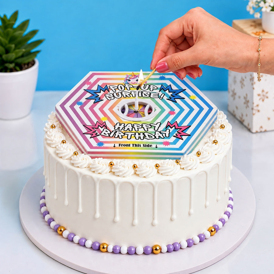 Unicorn Pop-Up Birthday Candle (Set of 2)