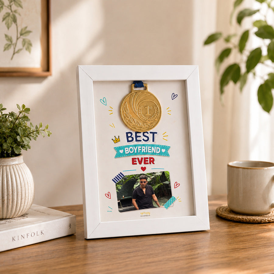 World's Best Boyfriend Custom Medal Frame