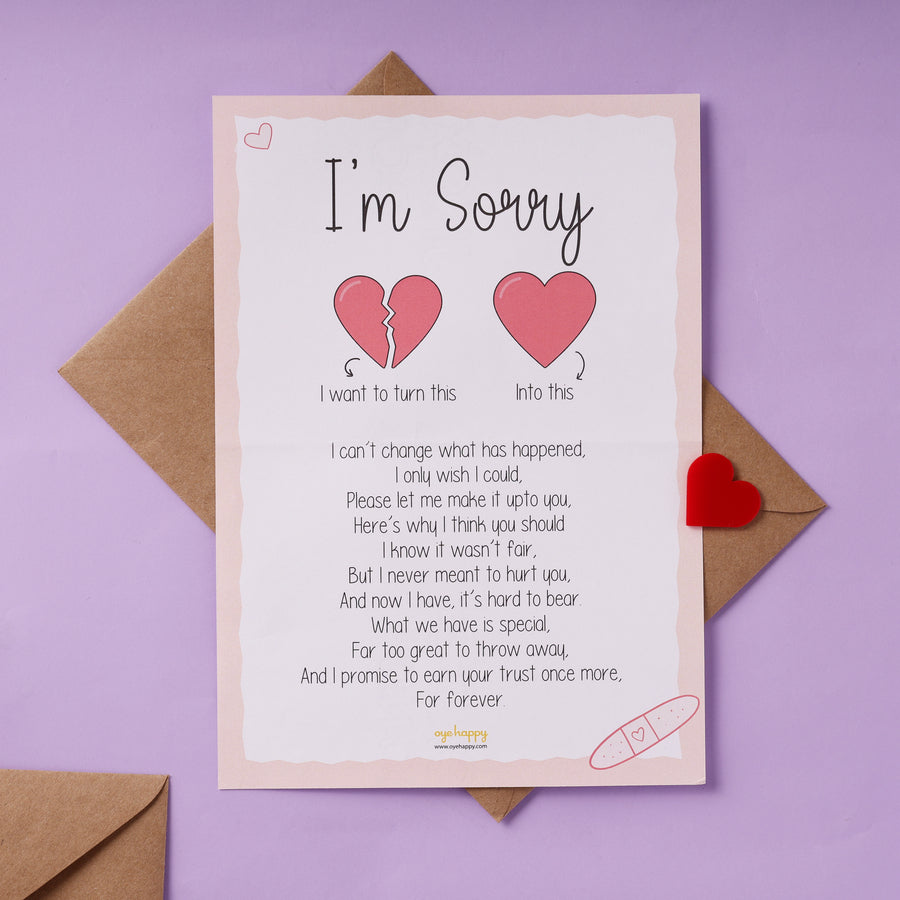 Best Sorry Note Sorry Greeting Card – Express Your Apology with Heartfelt Words – Oye Happy