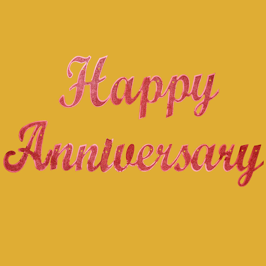 Propcon Happy Anniversary Glitter Metallic Banner