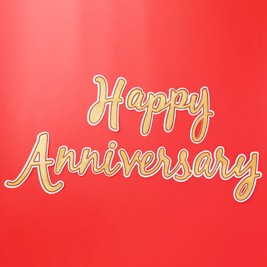 Propcon Happy Anniversary Gliter UV Gold Banner