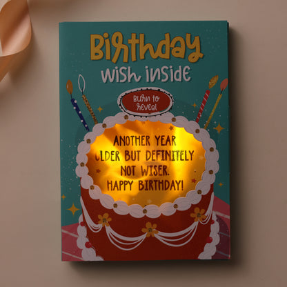 Birthday Hidden Message Fire Card