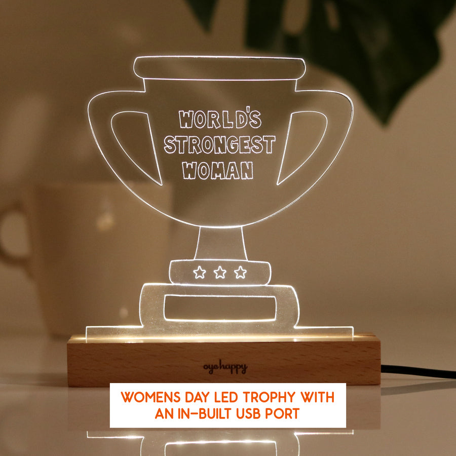 LED Women's Day Trophy