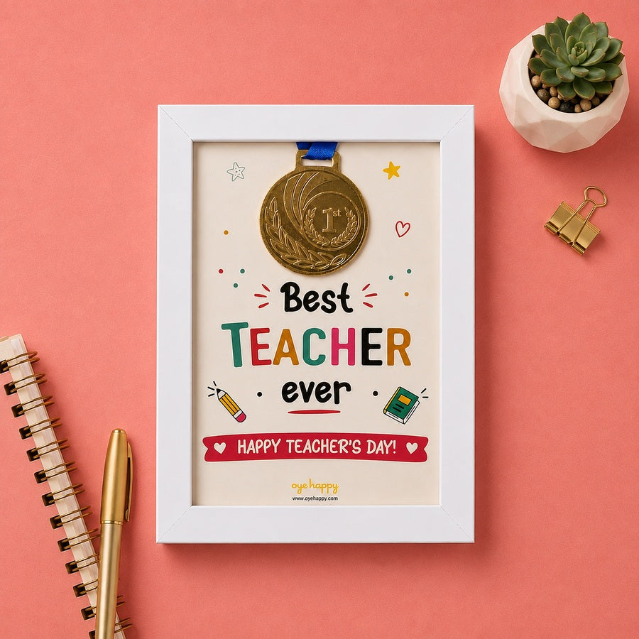 Best Teacher Medal Frame