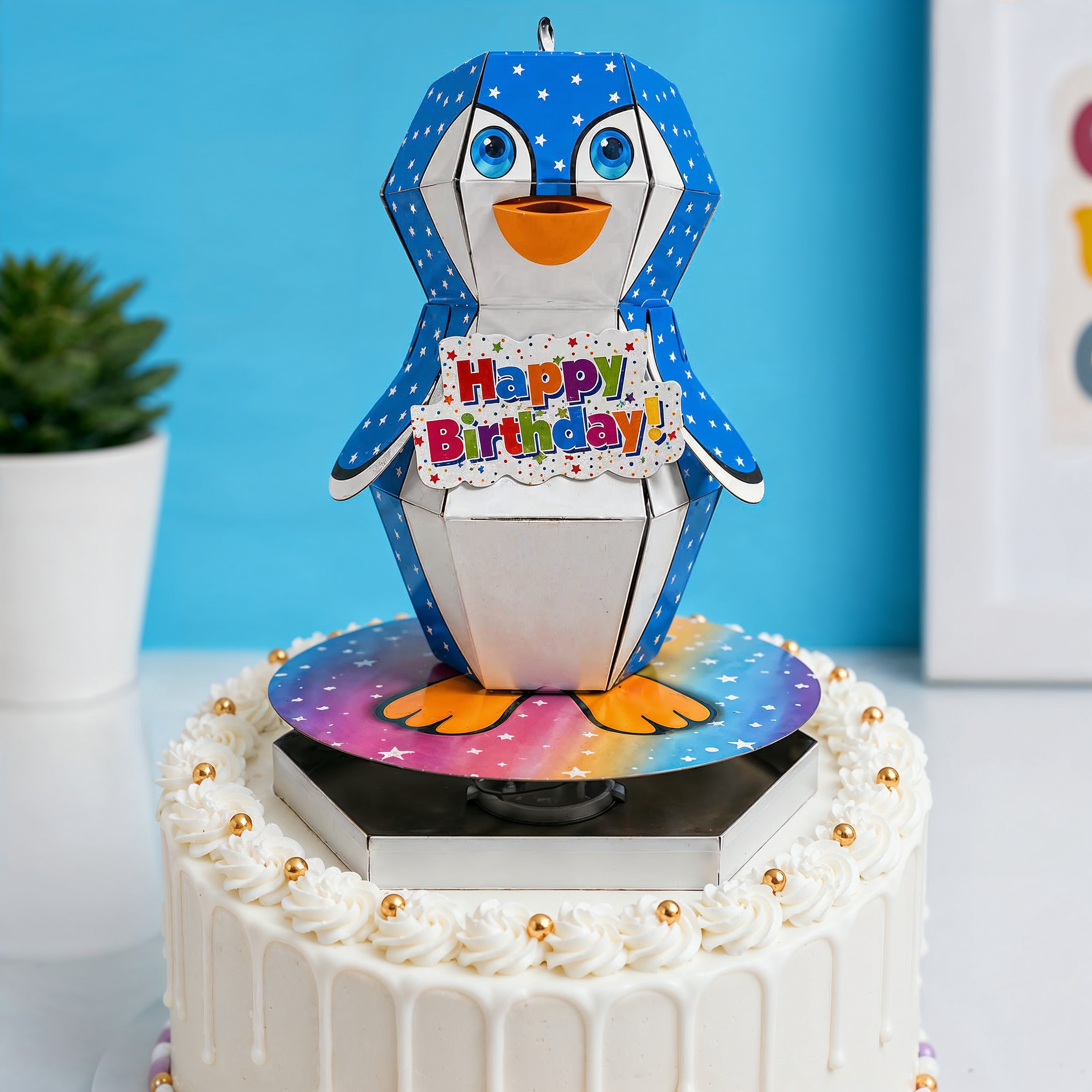 Penguin Pop-Up Birthday Candle