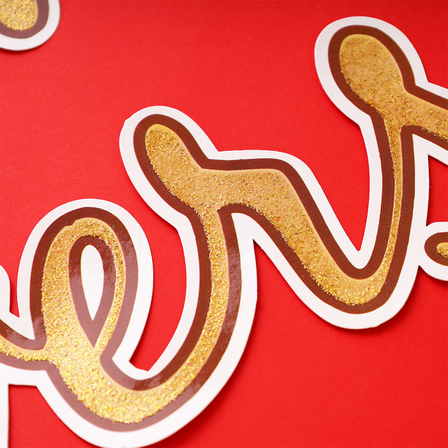 Propcon Happy Anniversary Gliter UV Gold Banner