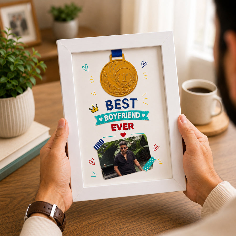 World's Best Boyfriend Custom Medal Frame