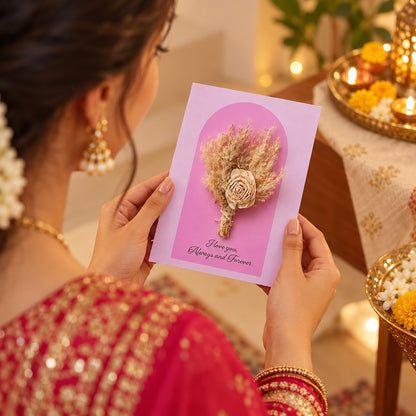 Karwa Chauth Bouquet Card