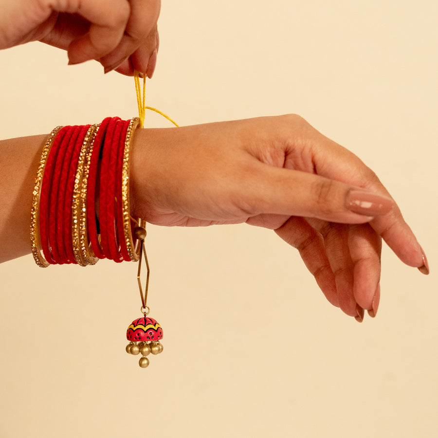 Bhaiya-Bhabhi Rakhi-Red  (Set of 10)