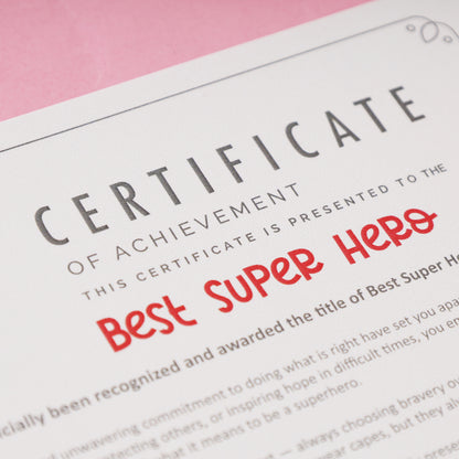 Superhero Certificate