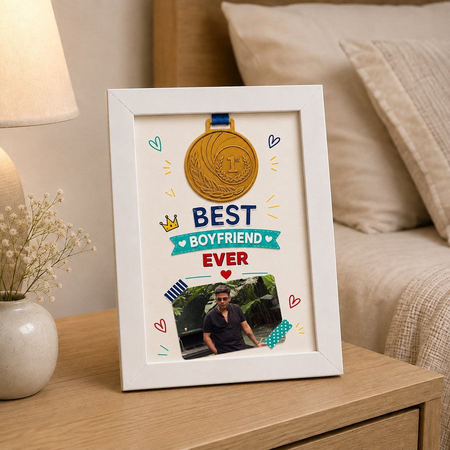 World's Best Boyfriend Custom Medal Frame