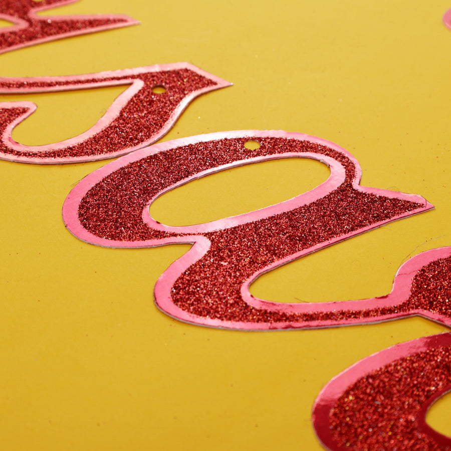 Propcon Happy Anniversary Glitter Metallic Banner