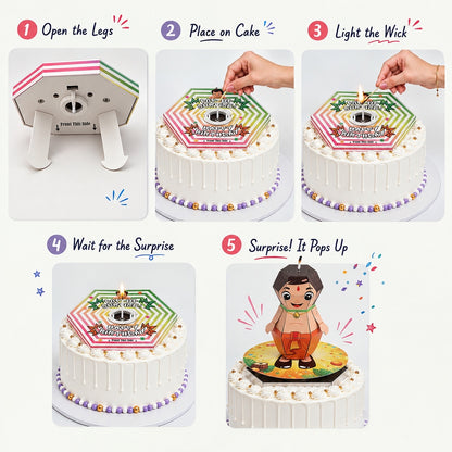 Village Boy Pop-Up Birthday Candle