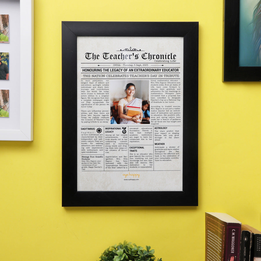 Chronicle First Frame Teacher's Day Chronicle Frame | Best Teacher's Day Gifts Online in ...