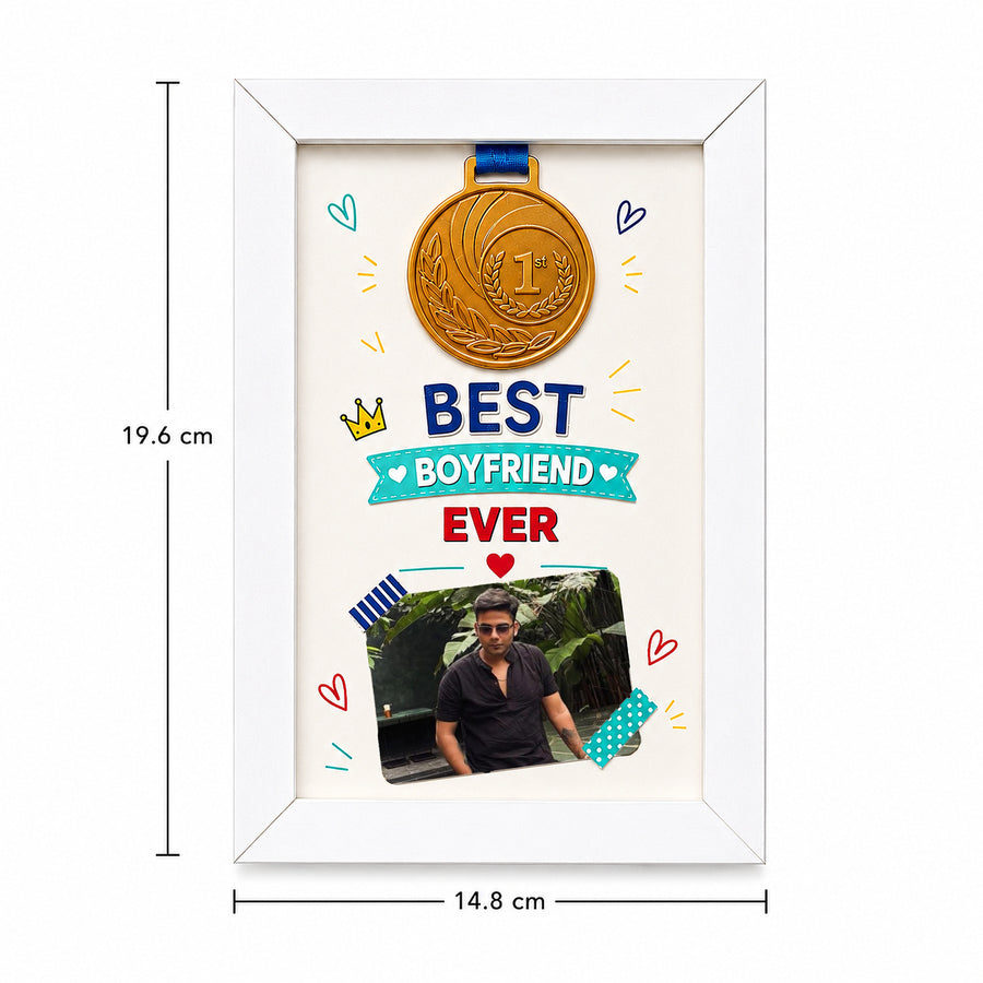 World's Best Boyfriend Custom Medal Frame