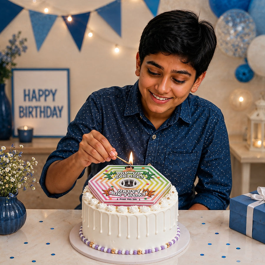 Village Boy Pop-Up Birthday Candle