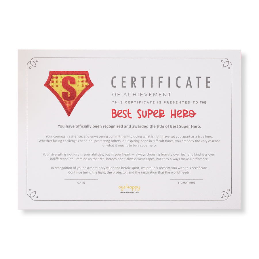Superhero Certificate