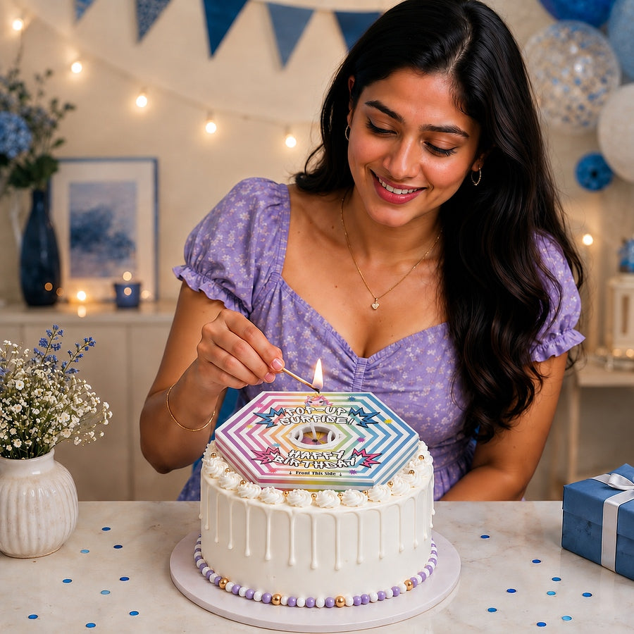 Unicorn Pop-Up Birthday Candle (Set of 2)