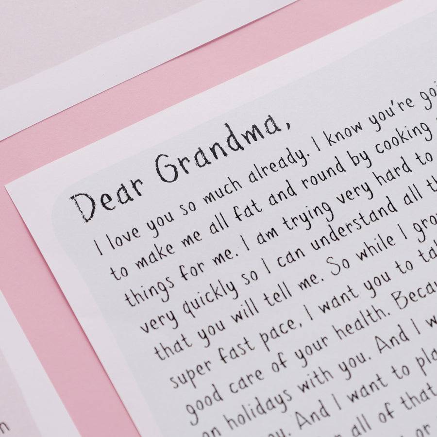 Letter from Baby to family