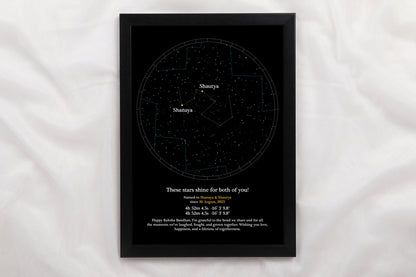 Stars for Sibling - A3 With Glass ( 29.72 x 41.91 cm)