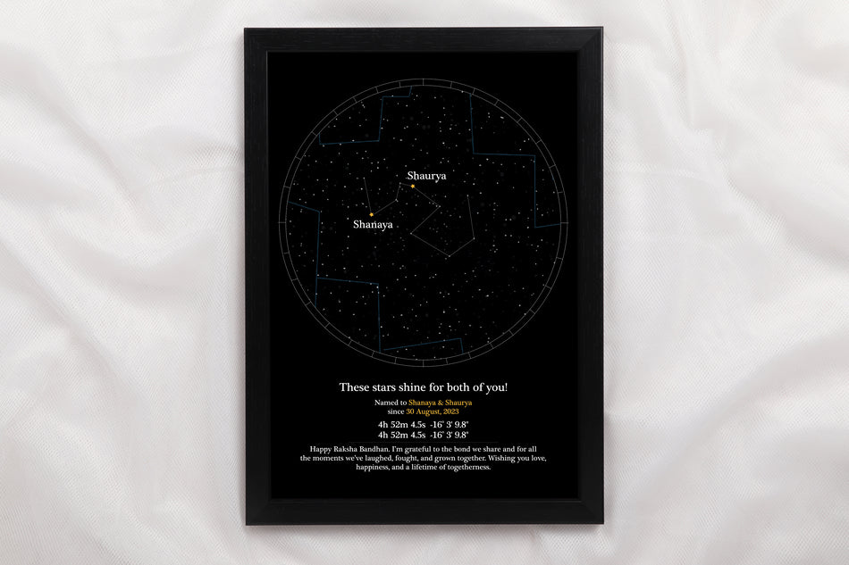 Stars for Sibling - A3 With Glass ( 29.72 x 41.91 cm)
