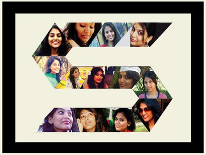 Personalised Photo frame gift with pictures and alphabet