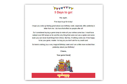 Birthday Countdown Mails
