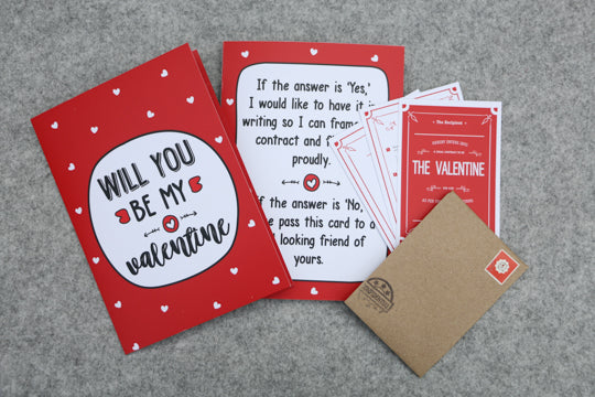 Valentine greeting card with legally yours contract