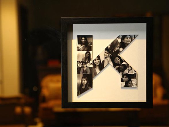 Personalised Photo frame gift with pictures and alphabet