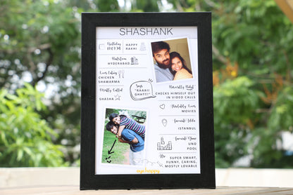 Customised photo frame for sibling